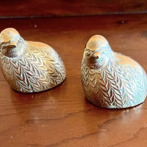 Vintage Decorative Brass Quails