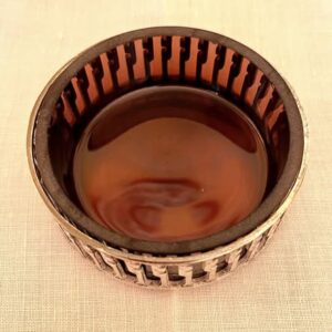 Vintage Silver-Plated Holder with Ruby Glass Insert