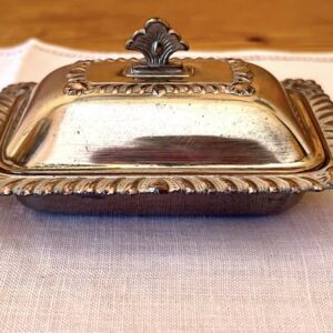 Silver-Plated Butter Dish with Lid