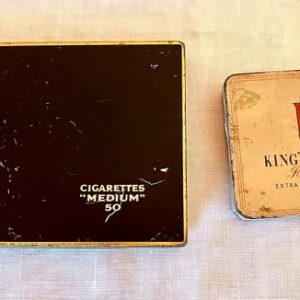 2 Vintage Metal Cigarette Boxes