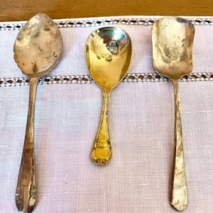 3 Vintage Silver Plated Sugar Spoons